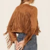 Prairie Belle Real Suede Fringe Jacket – Beige Western Cowgirl Style (1)