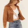 Prairie Belle Real Suede Fringe Jacket – Beige Western Cowgirl Style (2)