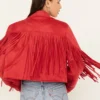 Rodeo Red Suede Fringe Jacket – Western Women's Cropped Style (4)