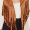Sundance Suede Fringe Cape Jacket – Tan Western Charm (2)