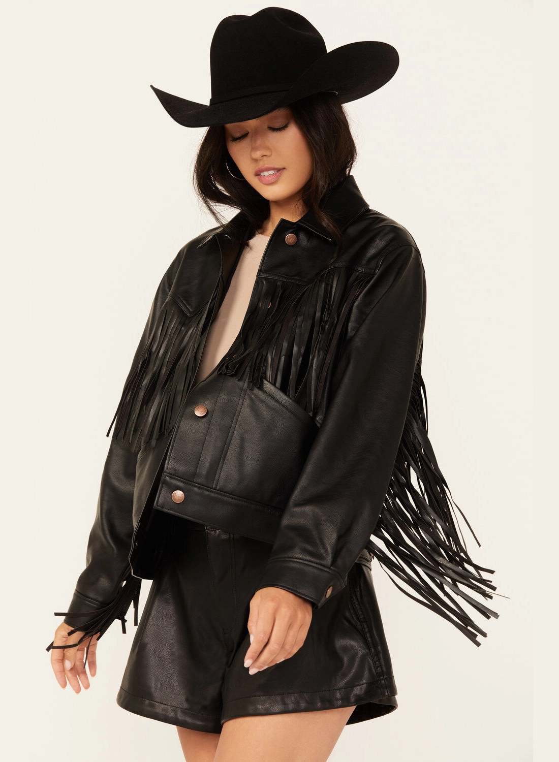 Wild Raven Oversized Fringe Jacket – Black Leather Western Look (3)