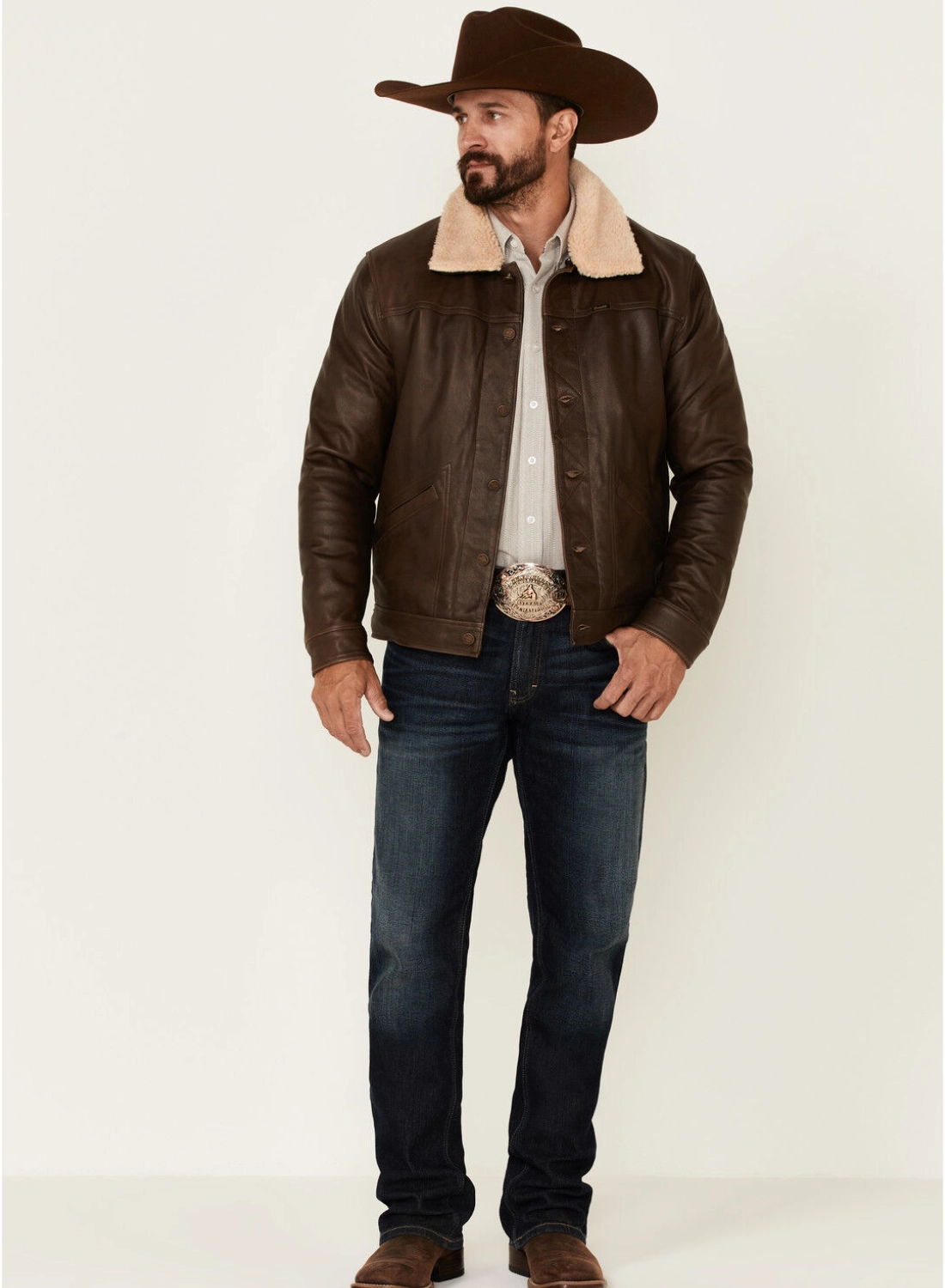 Wrangler Trailblazer Sherpa-Lined Leather Jacket – Vintage Western Warmth (3)
