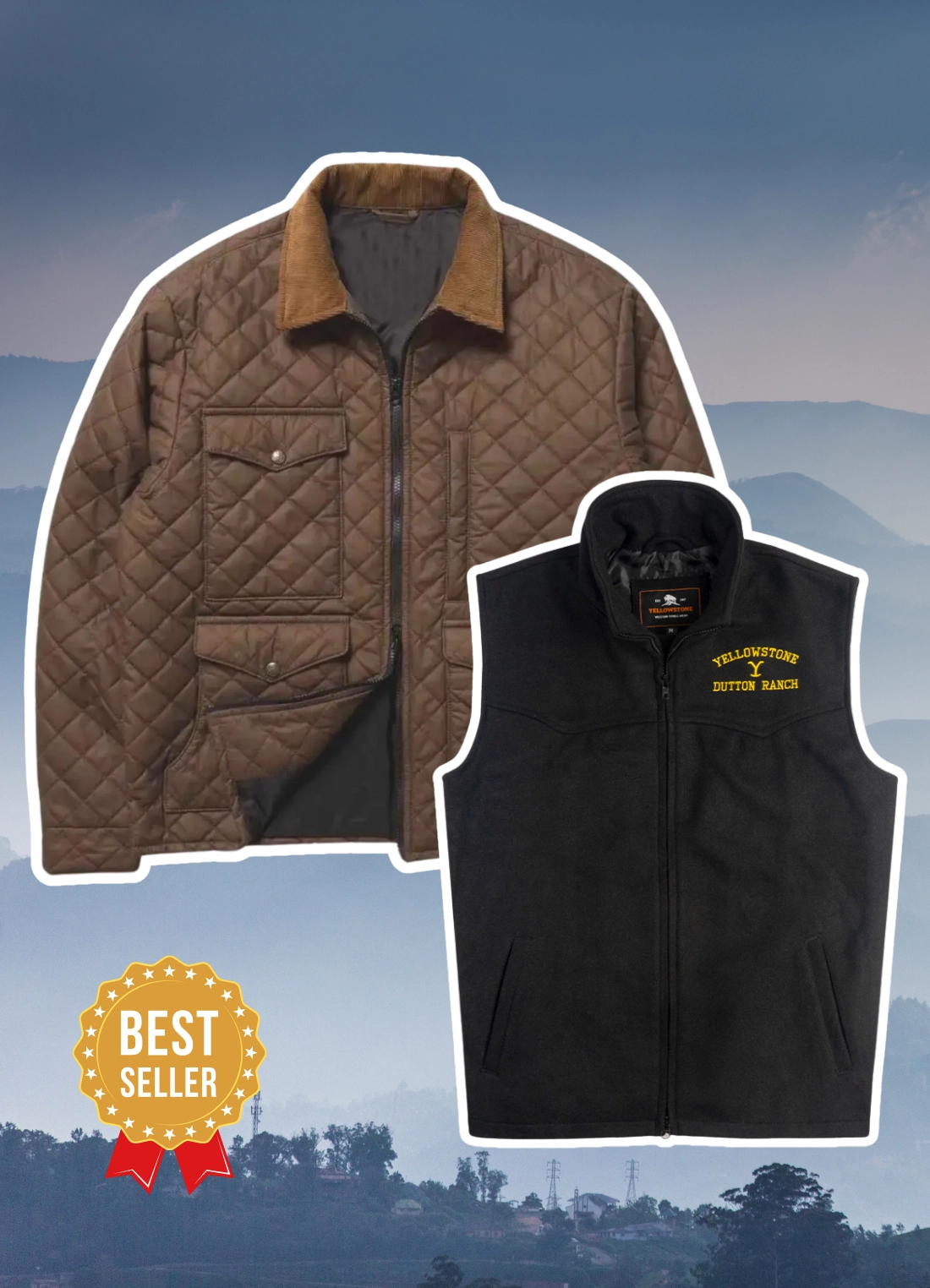 Yellowstone John Dutton Costume Jacket And Vest Pair (2)