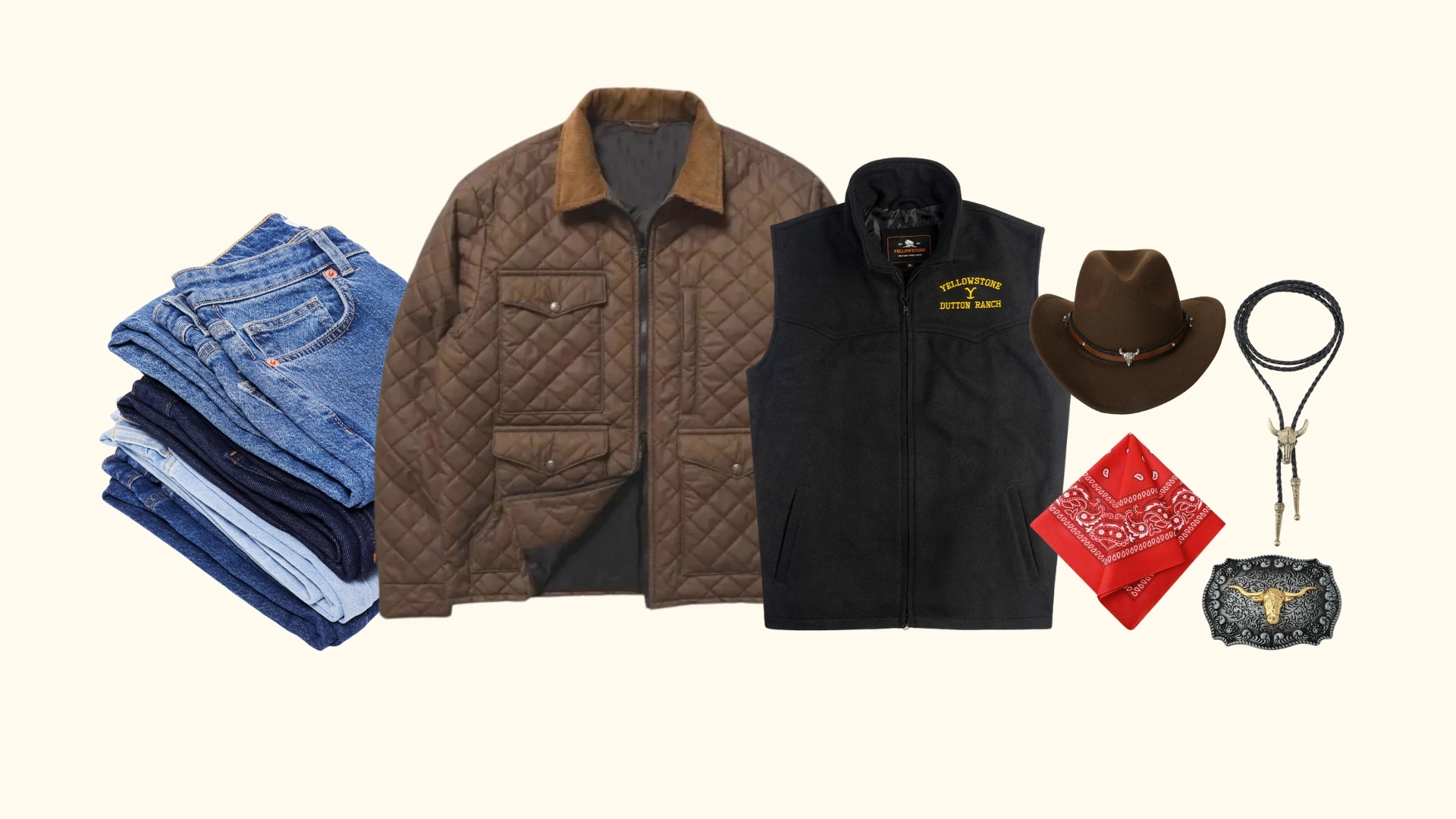 Yellowstone John Dutton Jacke Vest Hat Pant Or Hat Outfit Guide - The Western Apparel