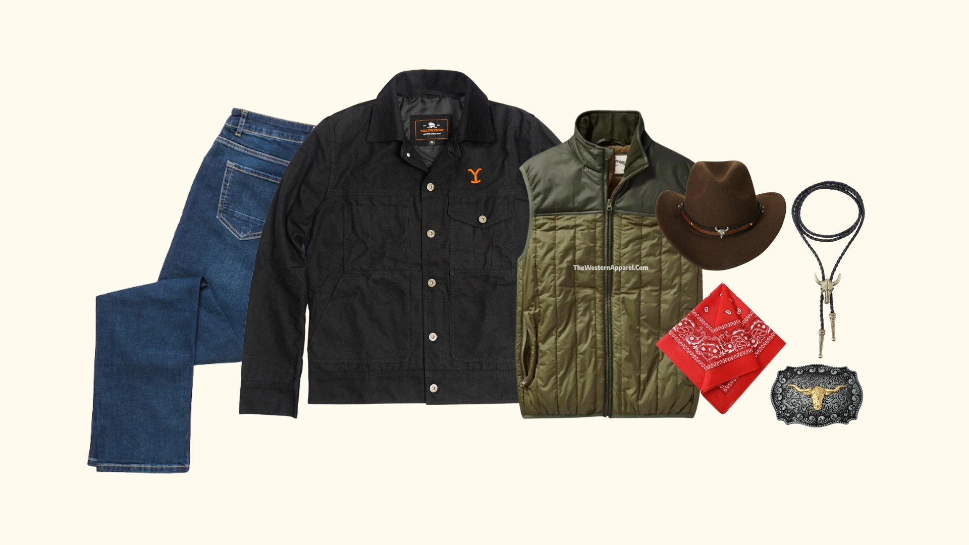 Yellowstone Rip Wheeler Outfit Jacket Vest Cowboy Hat And Pant Full Outfit Guide