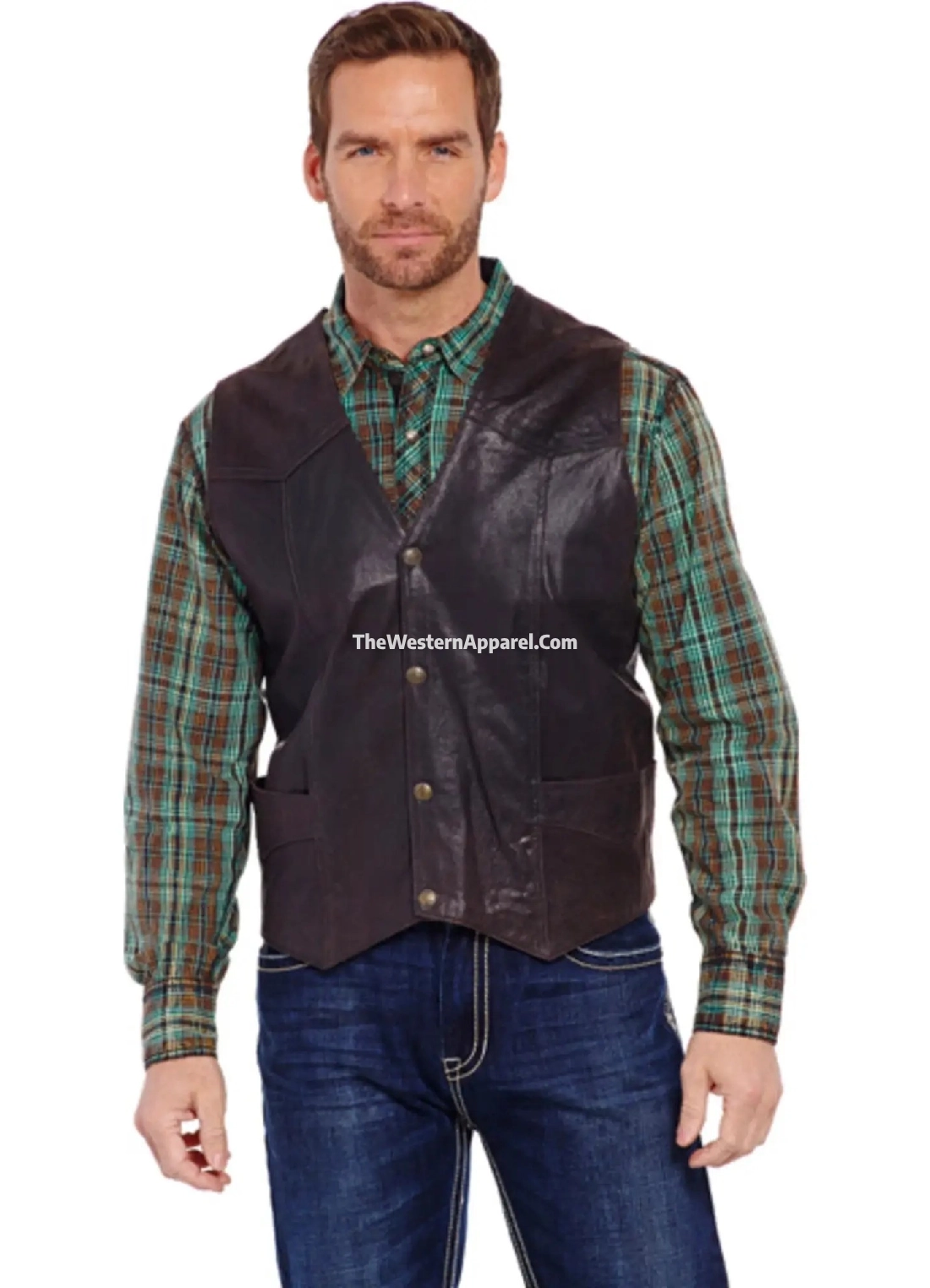 Antique Chocolate Genuine Leather Vest