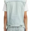 Men’s Light Blue Denim Trucker Vest Back View