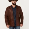 Canyon Ridge Chocolate Brown Leather Blazer
