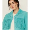 Cowgirl Womens Suede Fringe Blazer
