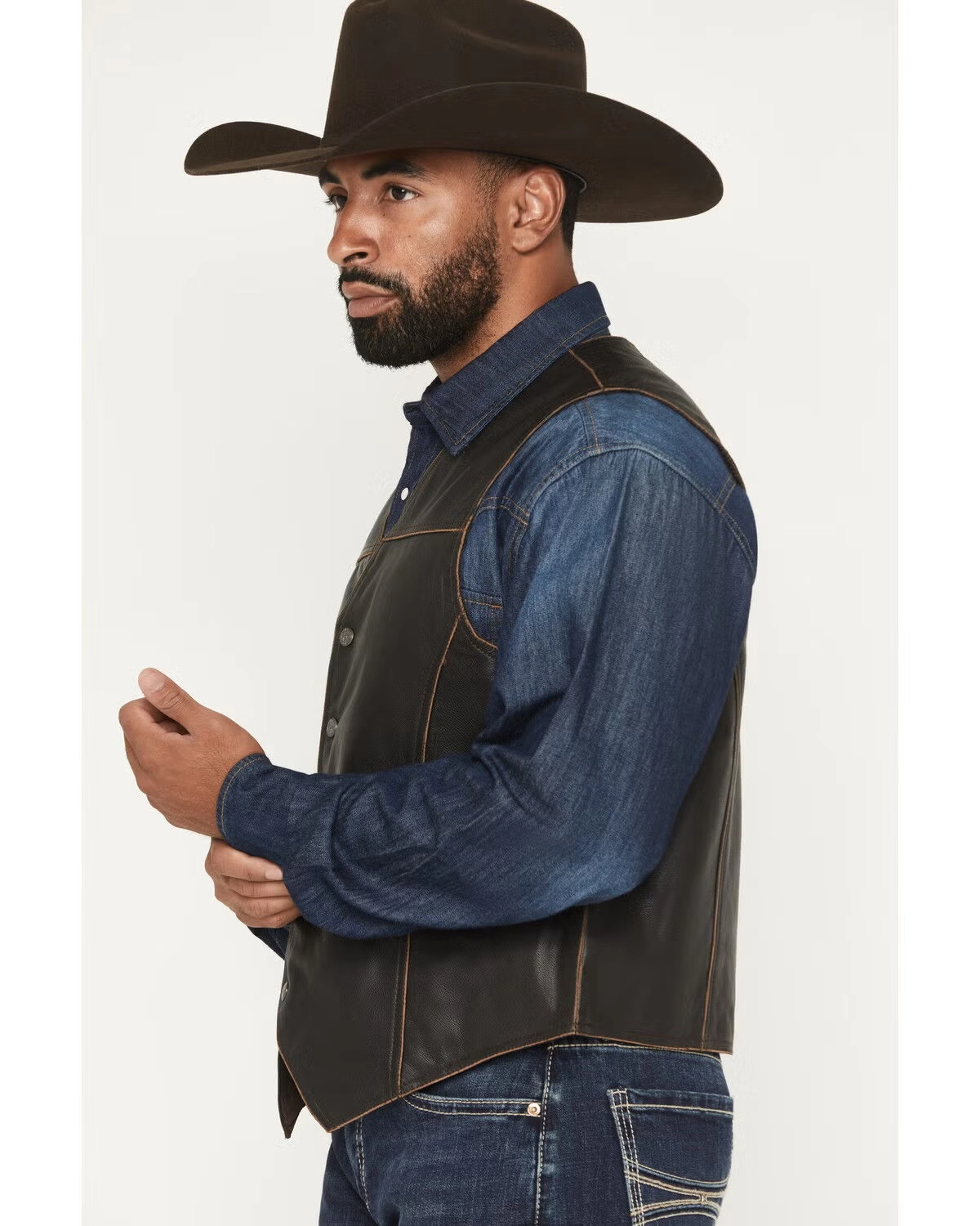 The Dark-Horse Western Leather Vest - Image 3