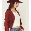 Deleon Suede Cropped Fringe Jacket