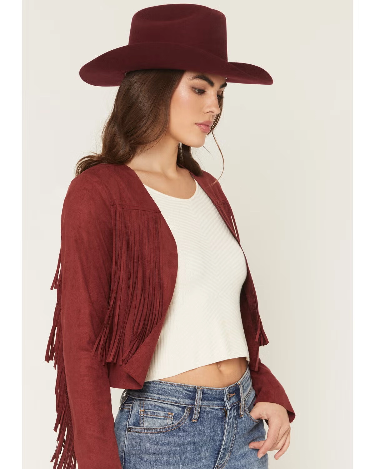 Deleon Suede Cropped Fringe Jacket