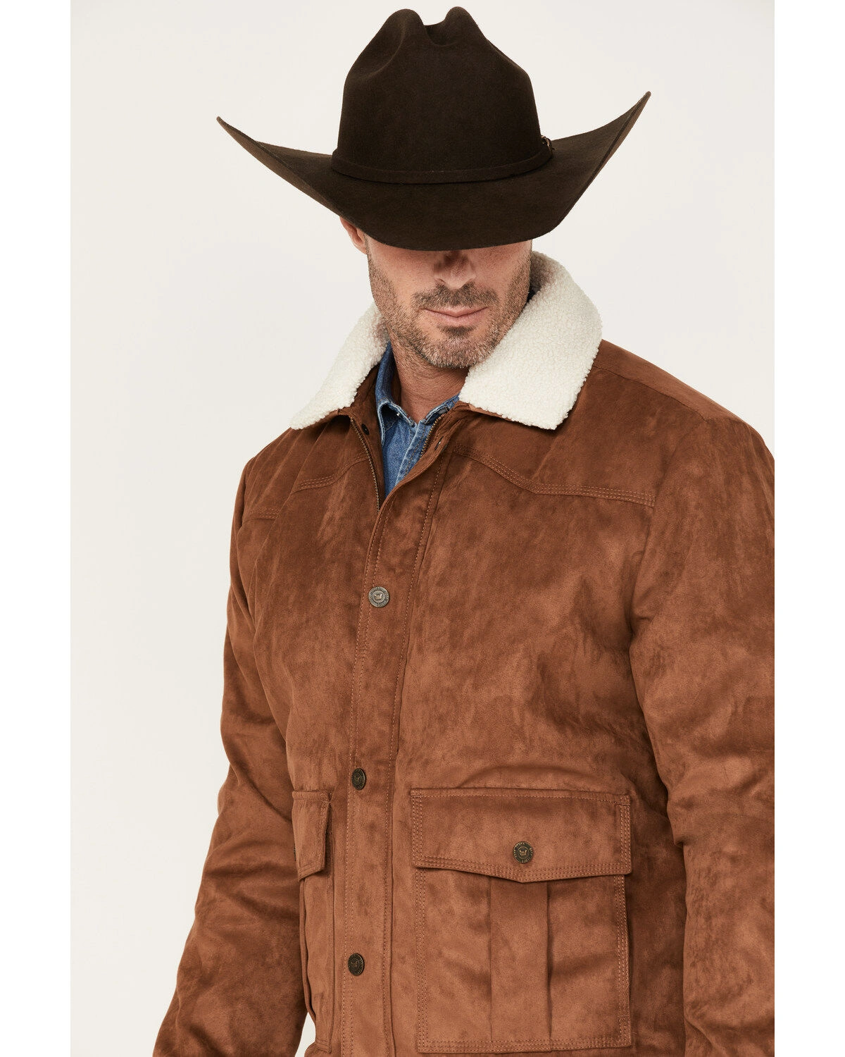 Edward Faux Suede Sherpa Bomber Jacket