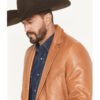 Leather Whipstitch Western Blazer
