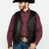 Men Canyon Buck Stitch Leather Vest