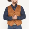 Men Howard Suede Leather Tan Vest