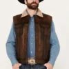 Men Stallion Rogue Brown Leather Vest