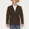 Mens Cedar Brown Suede Leather Blazer