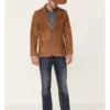 Mens Cognac Suede Blazer