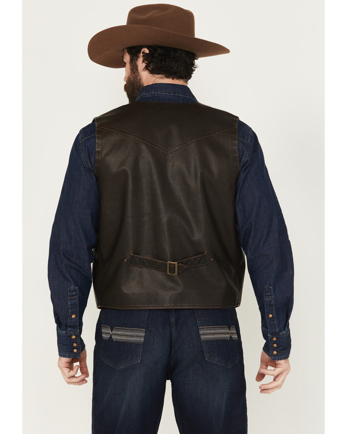 Mens Durango Dark Brown Leather Vest