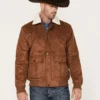 Mens Edward Faux Suede Sherpa Bomber Jacket
