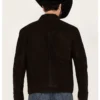 Mens Espresso Brown Suede Trucker Jacket