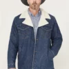 Mens Frontier Sherpa-Lined Denim Rancher Jacket