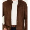 Mens Frontier Whipstitch Brown Jacket