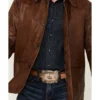 Mens Helena Flannel Lined Leather Jacket