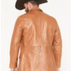 Mens Leather Whipstitch Western Blazer