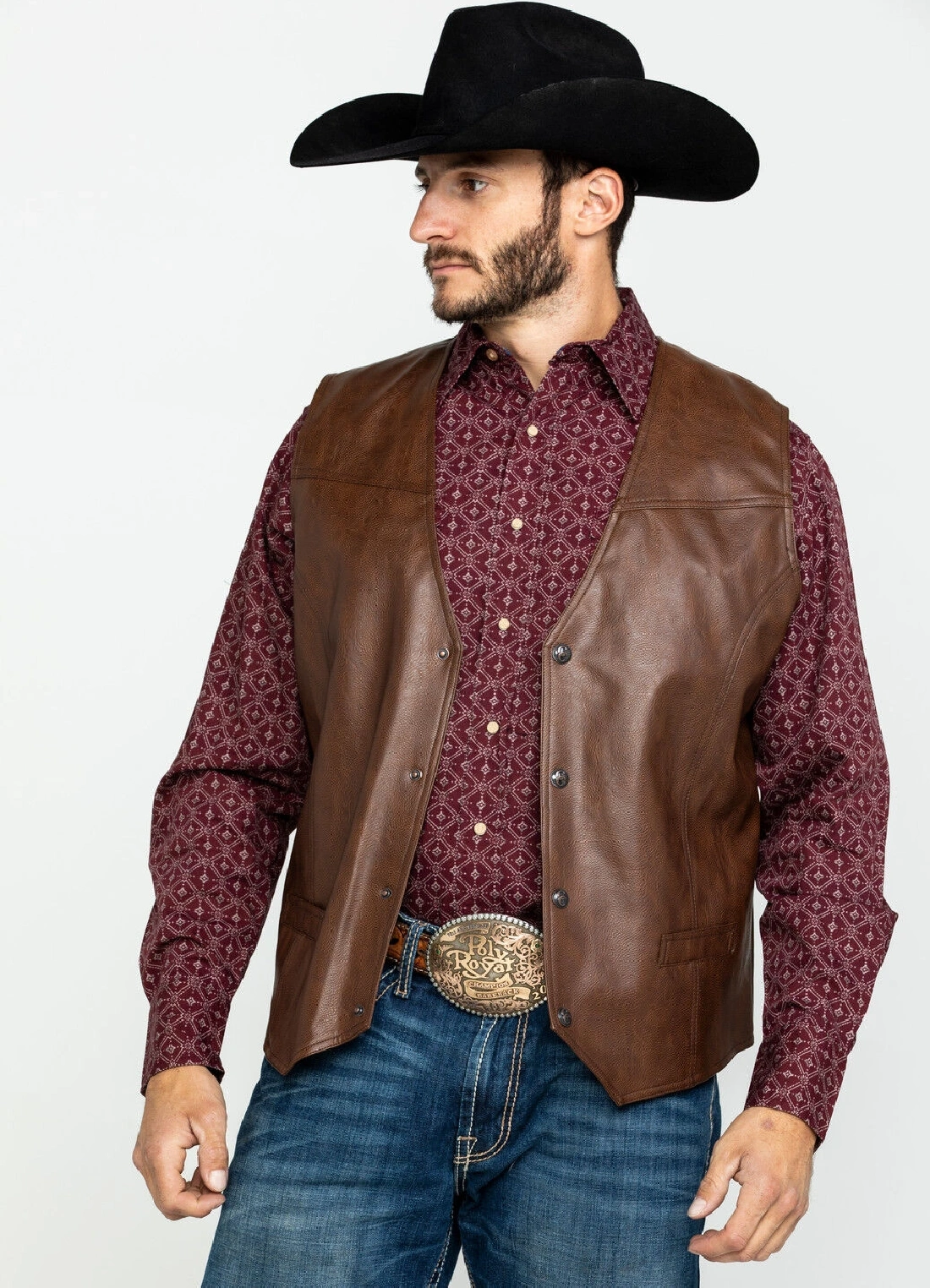 Mens Maverick Classic Brown Real Leather Vest