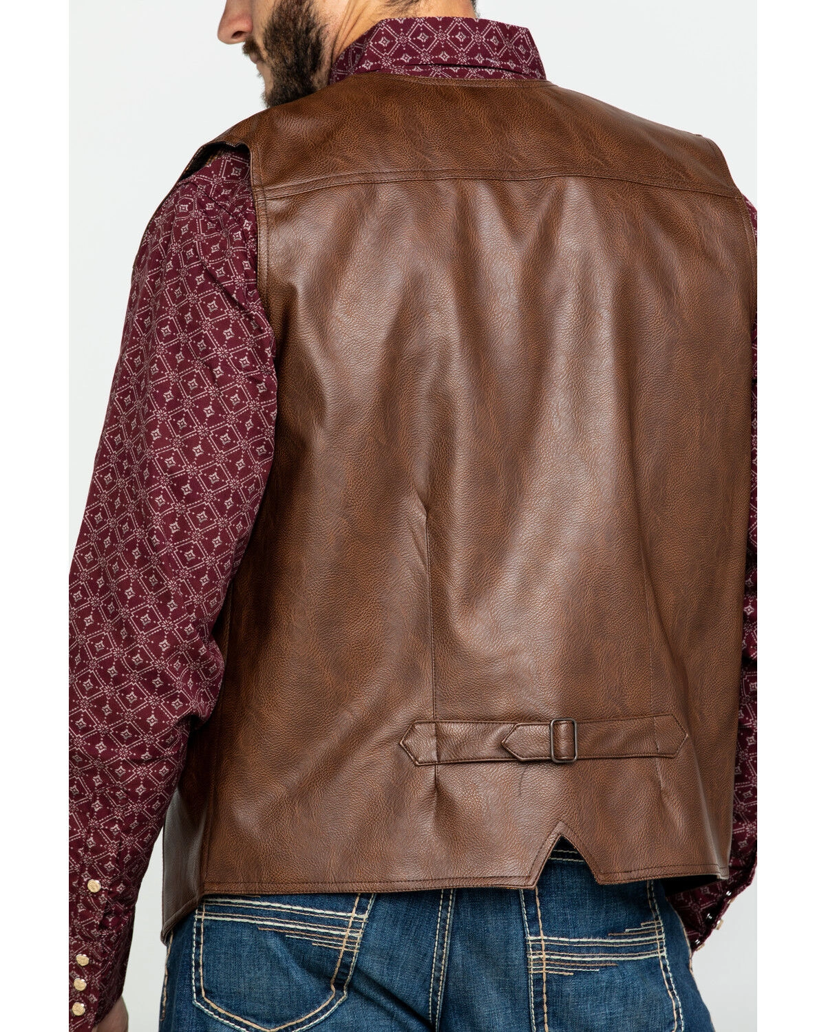 Men's Maverick Classic Brown Real Leather Vest - Image 4