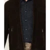 Mens Midnight Espresso Brown Suede Jacket