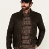 Mens Outlaw Textured Biker Leather Jacket