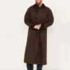 Mens Range Canvas Duster Long Brown Coat