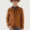 Mens Rawhide Suede Leather Shirt Jacket