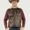 Mens Roughneck Brown Leather Vest