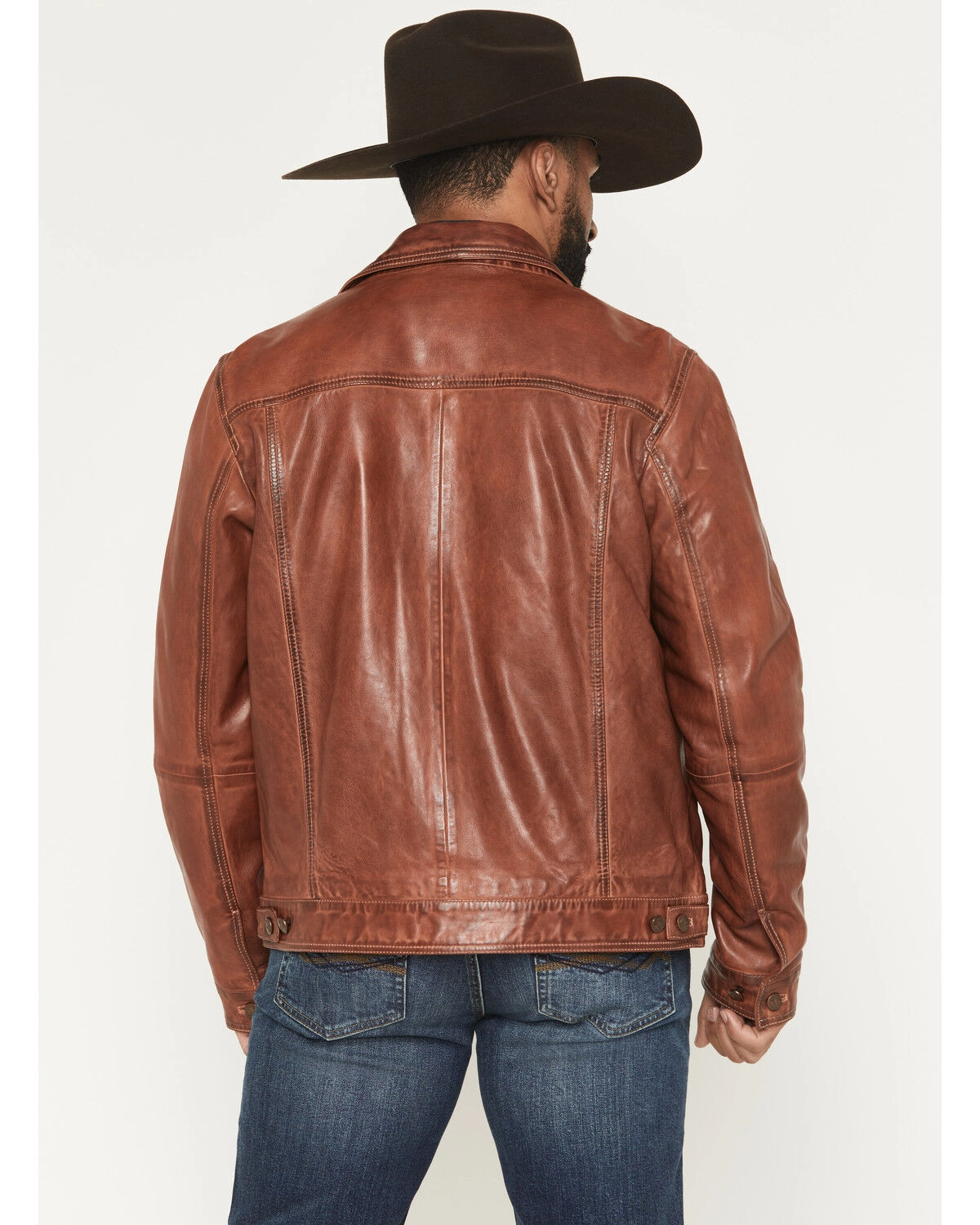 Men’s Rugged Heritage Button-Down Leather Jacket - Image 2