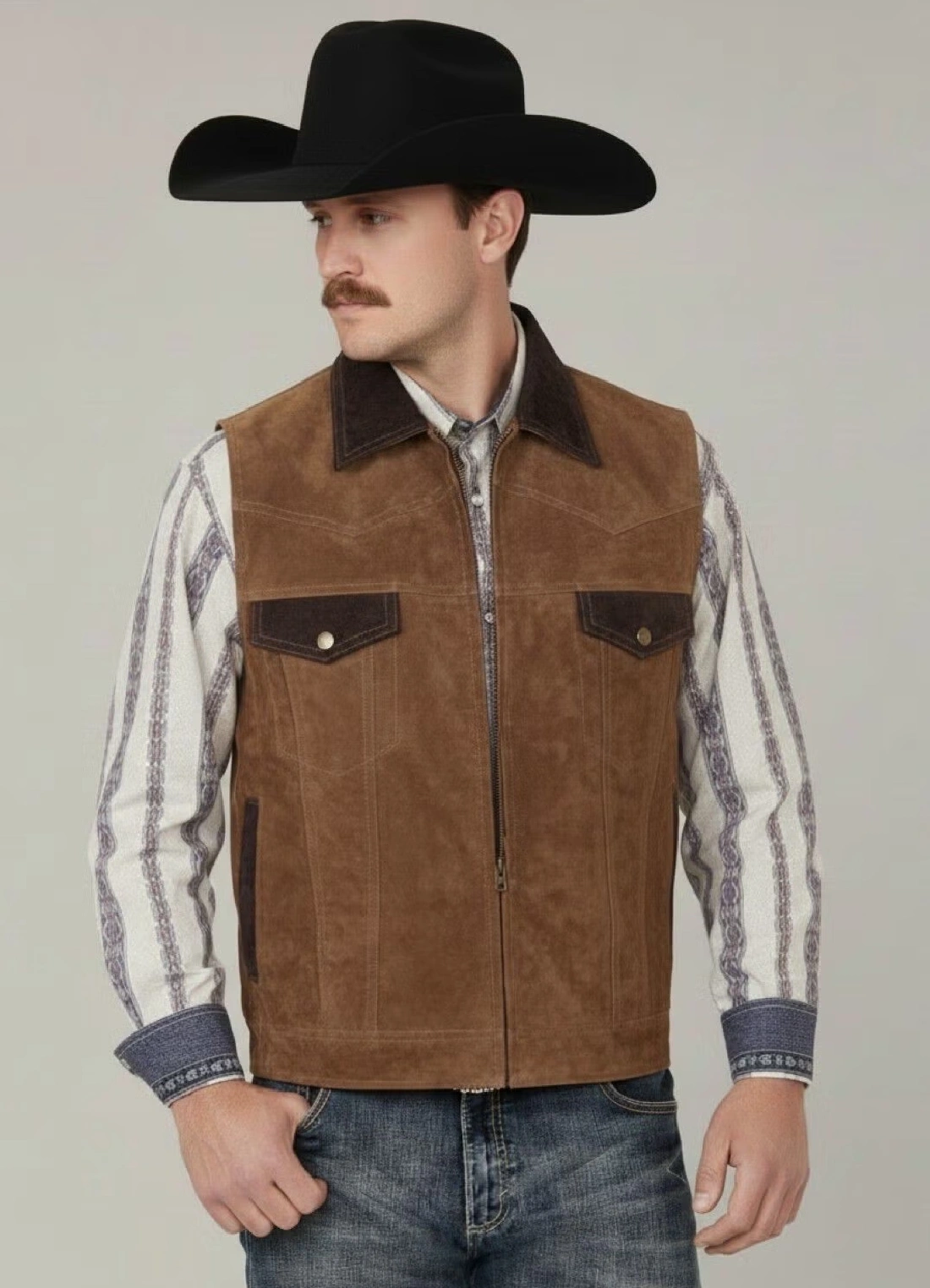 Mens Rugged Heritage Suede Leather Vest