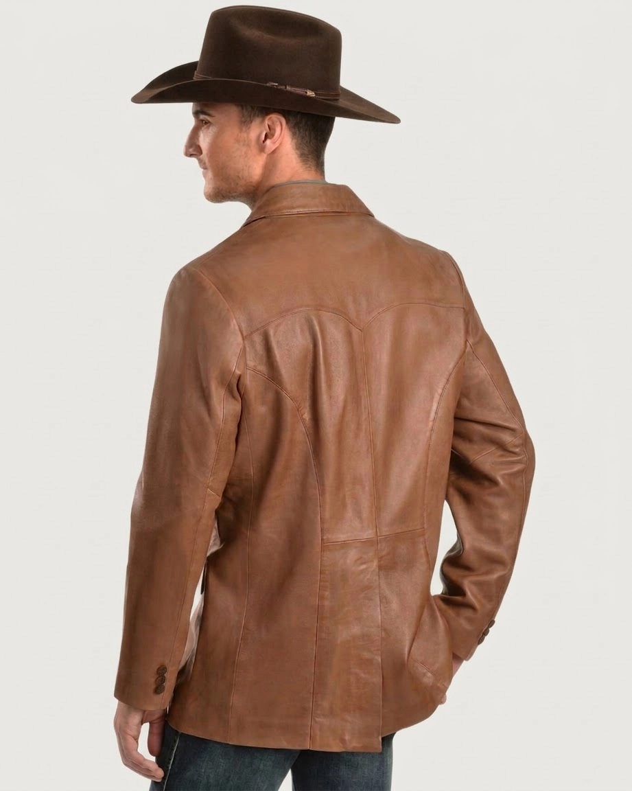 Mens Soft Waxed Lamb Leather Blazer