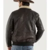 Mens Timberwolf Black Distressed Leather Jacket
