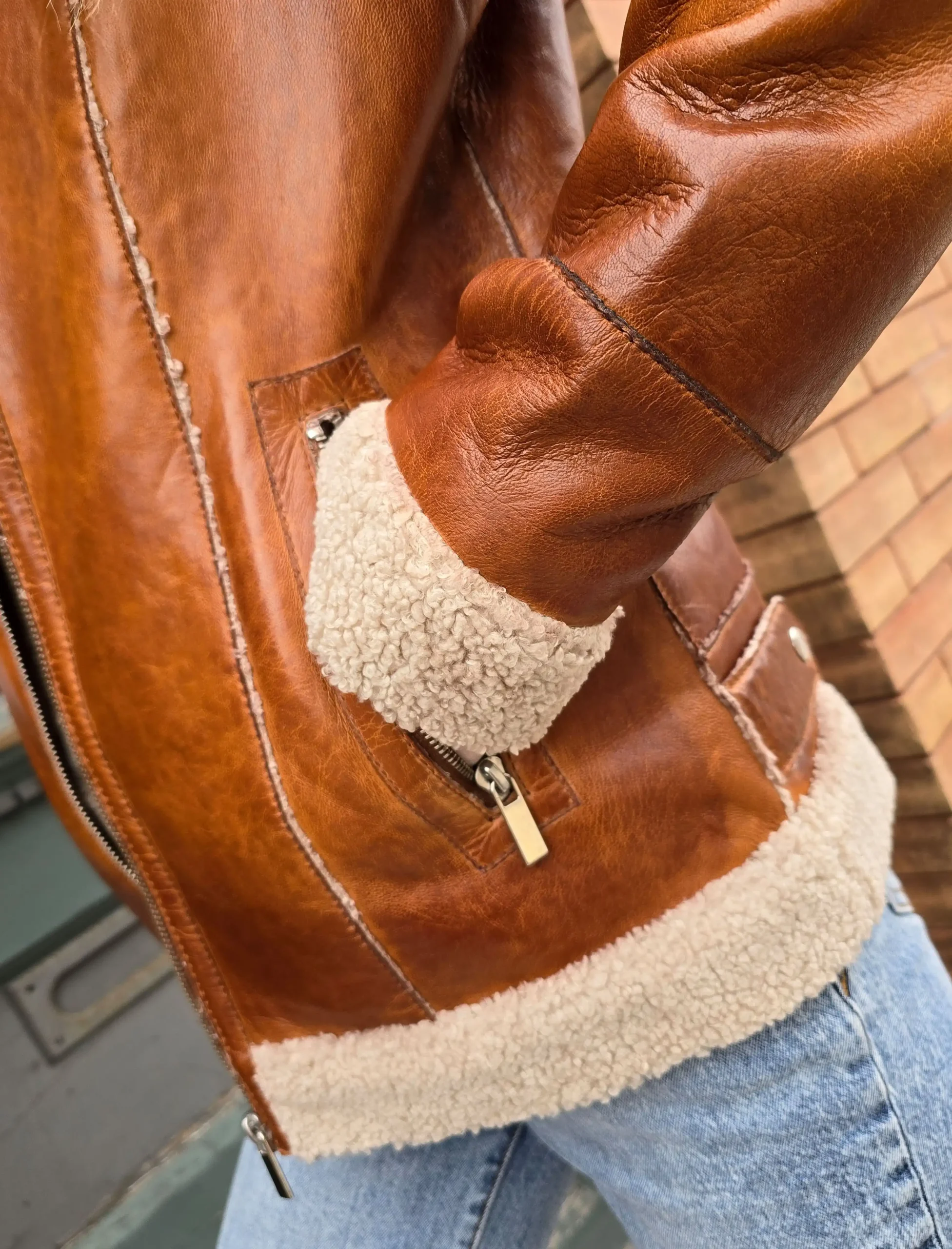 Sierra Womens Cognac Leather Jacket