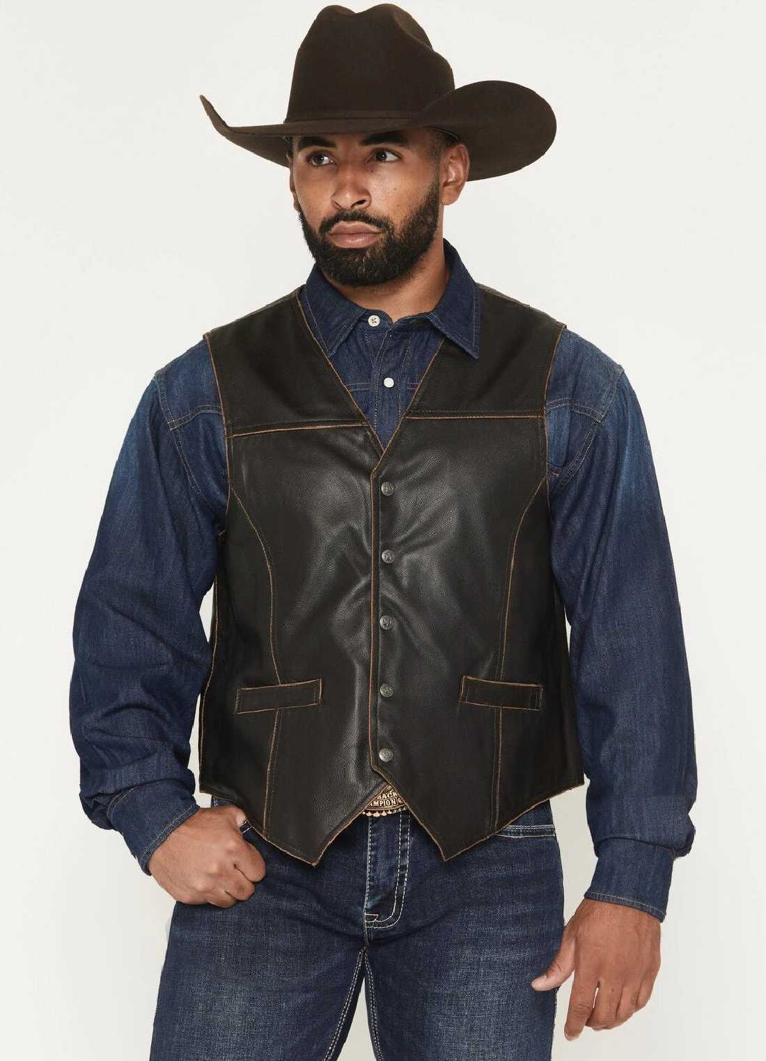 The Dark Horse Western Leather Vest