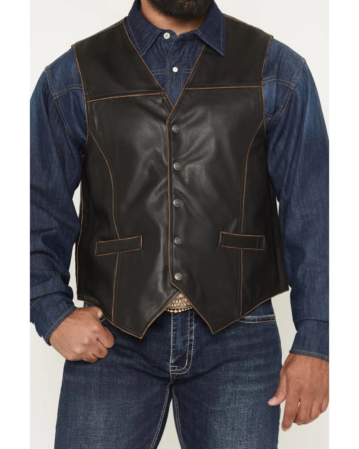 The Dark-Horse Western Leather Vest - Image 4