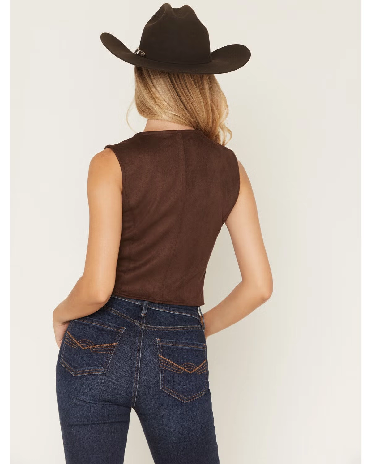 The Sierra Ridge Suede Button-Down Western Vest - Image 2
