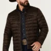 Timberwolf Brown Quilted Puffer Jacket