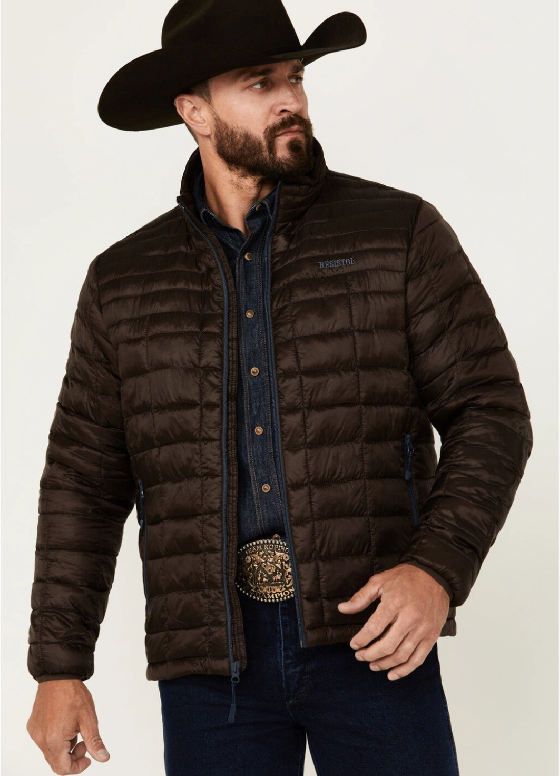 Timberwolf Brown Quilted Puffer Jacket