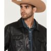 Western Ozark Distressed Black Leather Jacket