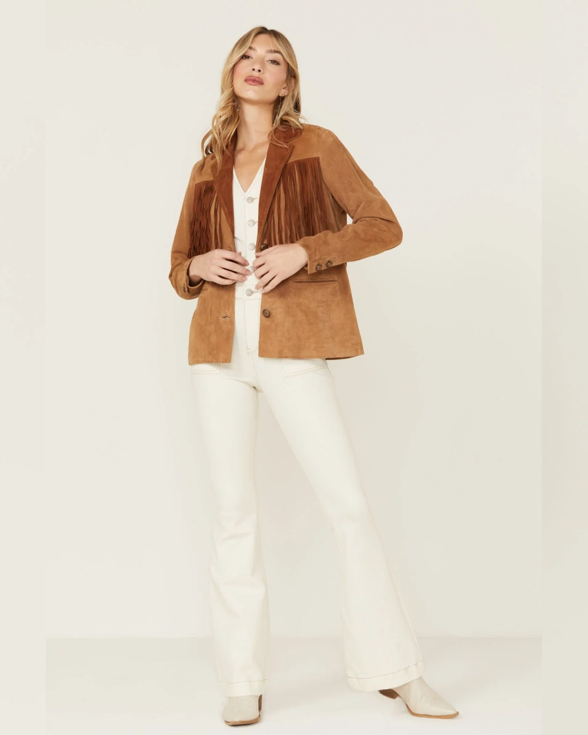 Women Lena Belle Fringe Western Blazer