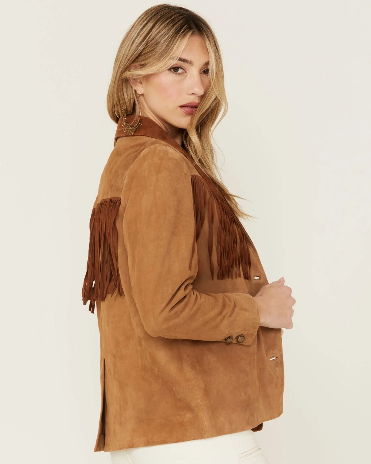 Women Lena Belle Suede Fringe Blazer